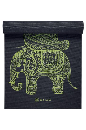 Gaiam Black 6mm Yoga Mat Tribal Wisdom