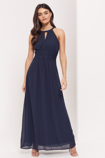 Buy VILA Halter Neck Tulle Maxi Dress from the Next UK online shop