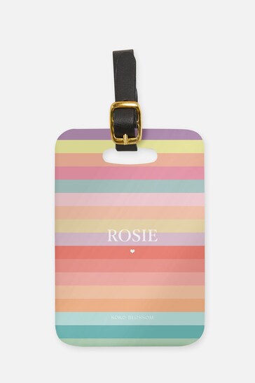 Personalised Rainbow Bright Luggage Tag by  Koko Blossom