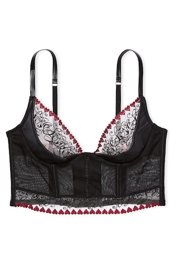 Buy Victoria's Secret Black Embroidered Quarter Cup Corset Bra Top from the  Next UK online shop