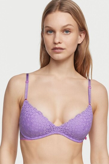 Victoria's Secret Secret Crush Purple Lace Non Wired Push Up Bra