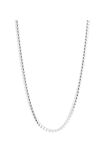 Simply Silver Silver Heart Row Allway Necklace
