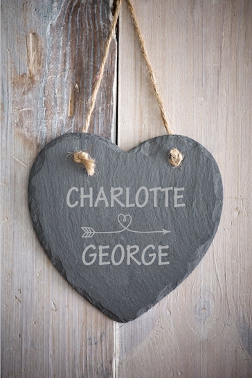 Personalised Love Slate Heart by Loveabode