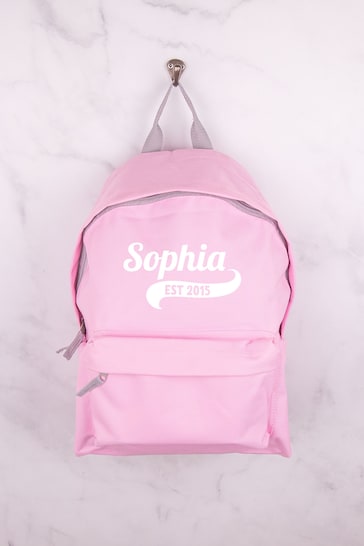 Personalised Light Pink Backpack by Loveabode