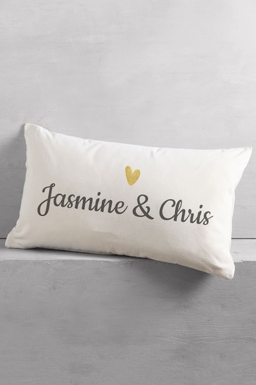 Personalised Heart Couple Cushion by Loveabode