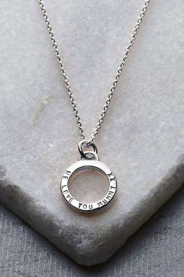 Personalised Geometric Circle Charm Necklace by Posh Totty Designs