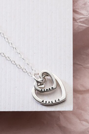 Personalised Mummy And Baby Heart Necklace by Posh Totty Designs