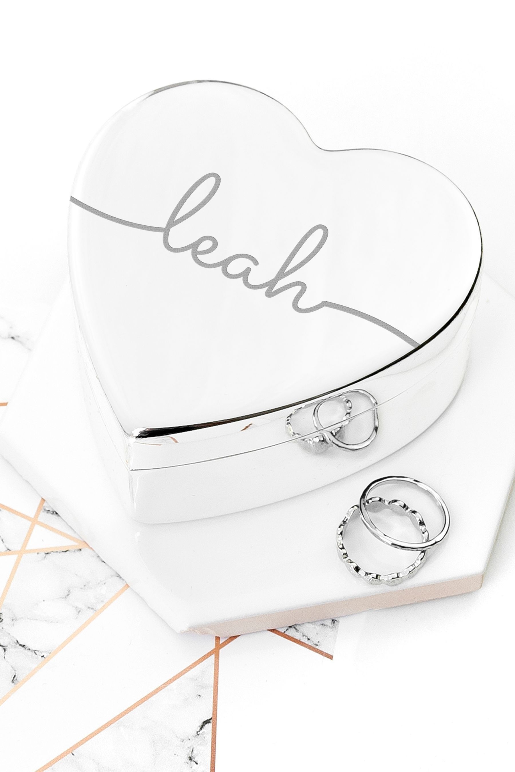 Buy Personalised Heart Jewellery Box by Treat Republic from the