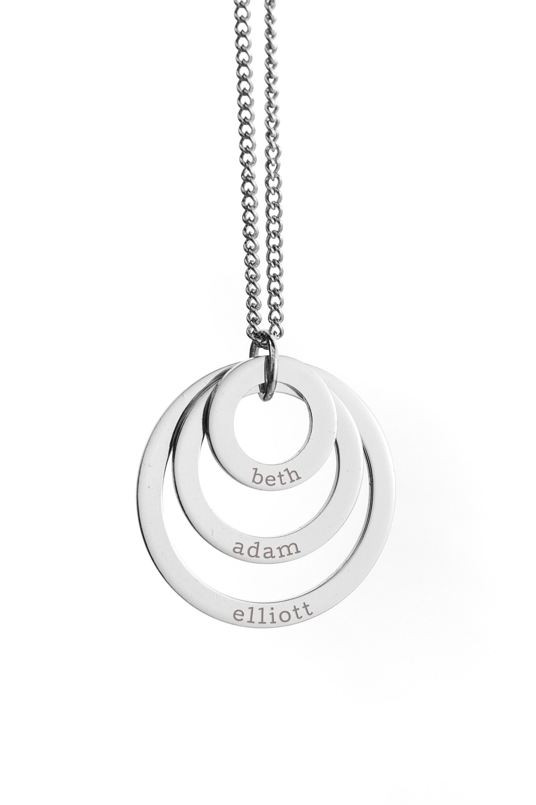 Necklace with names on rings new arrivals