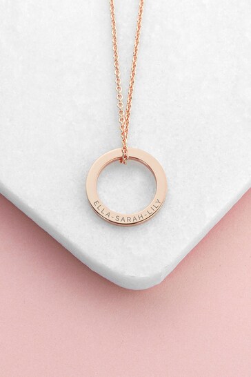 Personalised Family Ring Necklace by Treat Republic