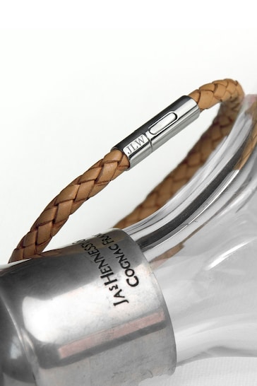 Personalised Tan Woven Bracelet by Treat Republic