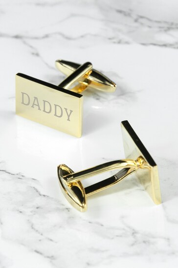 Personalised Gold Plated Cufflinks by Treat Republic