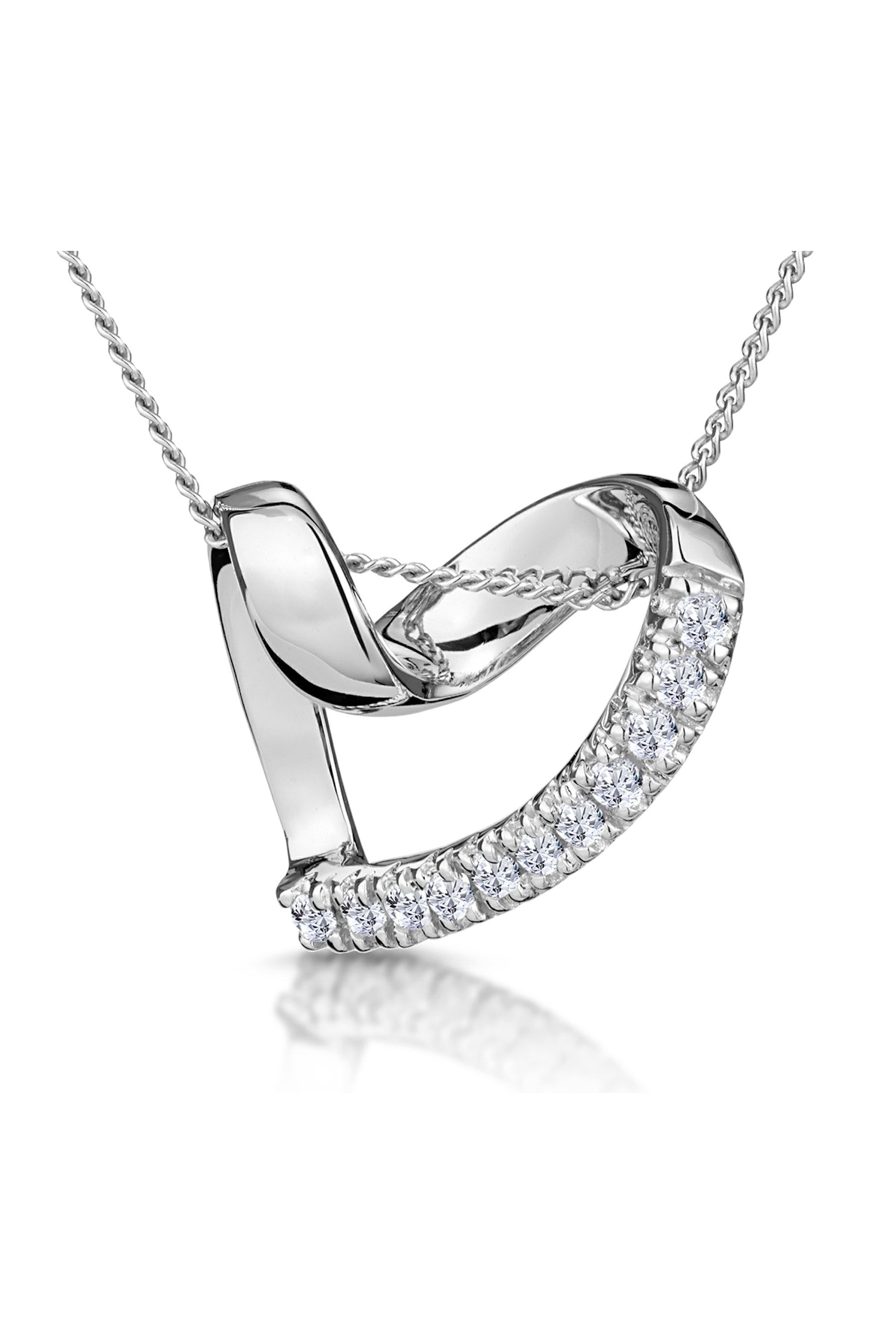 10k white shop gold heart necklace