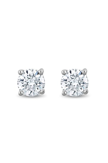 The Diamond Store 9k White Gold Lab Diamond Stud Earrings 0.20ct H/Si Quality 3mm