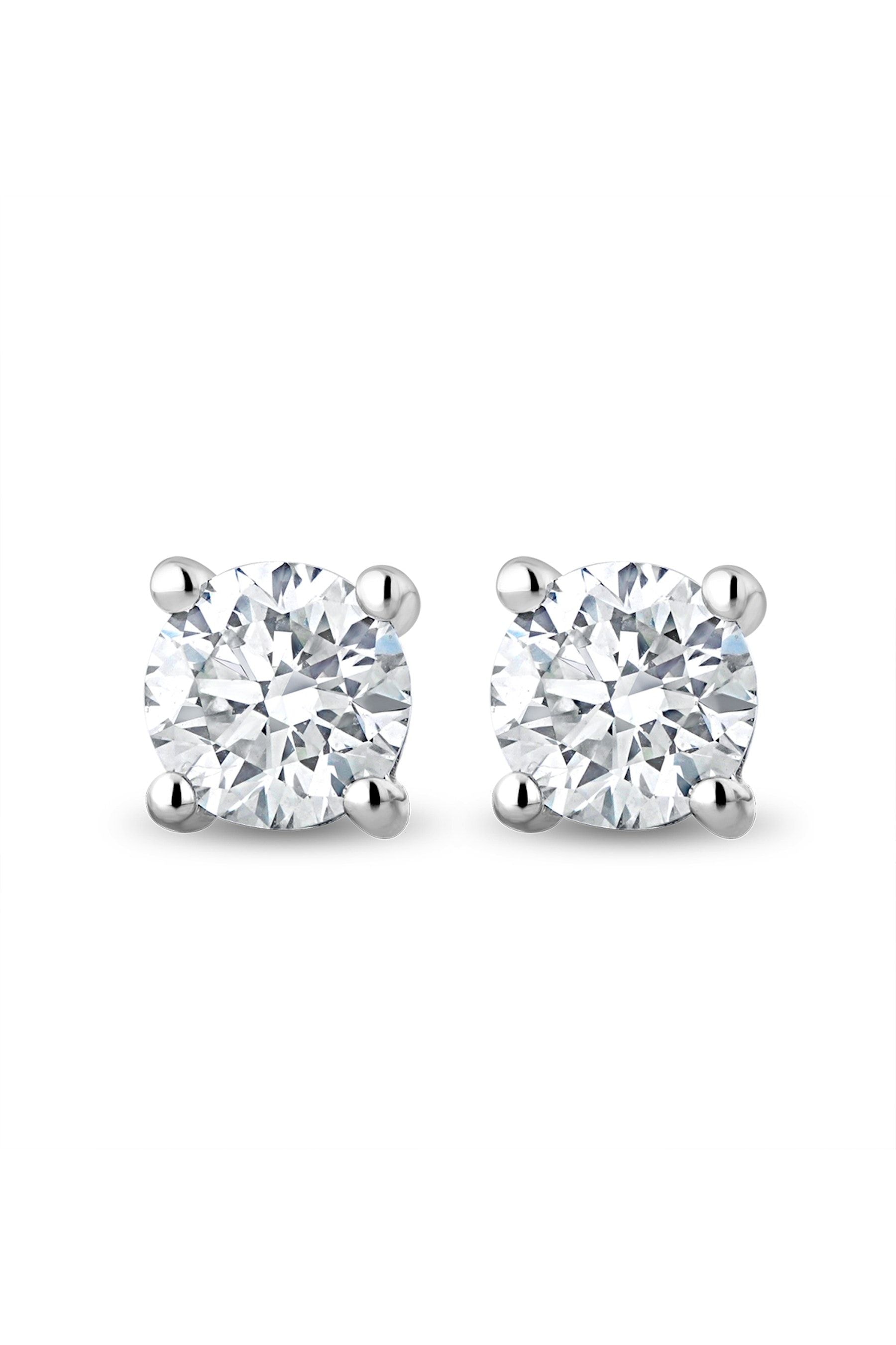 Buy The Diamond Store 9k White Gold Lab Diamond Studded Earrings