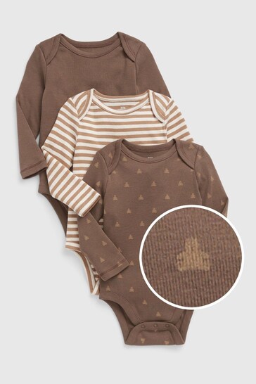 Buy Gap 3 Pack Long Sleeve Baby Bodysuits from the Next UK online shop
