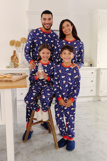 Society 8 Navy Snowman Matching Family Snowman Christmas PJ Set