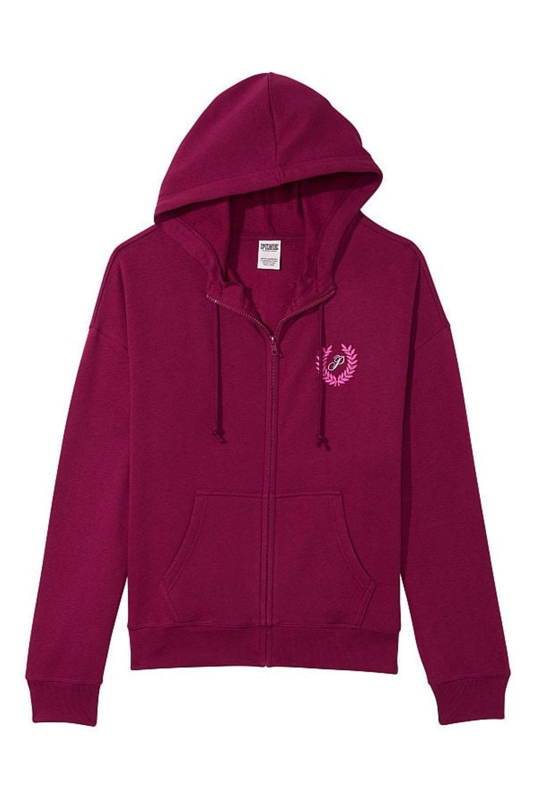 Magenta zip clearance up hoodie