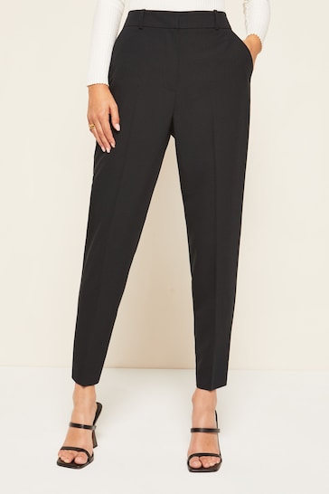 Friends Like These Jet Black Petite Tailored Ankle Grazer Trousers