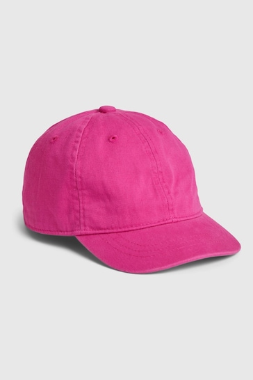 Gap Pink Toddlers Organic Cotton Washed Baseball Hat