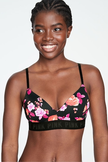 Buy Victoria's Secret PINK Pure Black With Pink Floral Wear