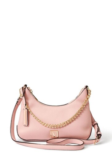 Victoria's Secret Pink Leather Slouch Crossbody Bag