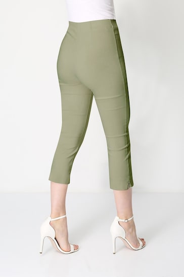 Roman Khaki Green Cropped Stretch Trouser