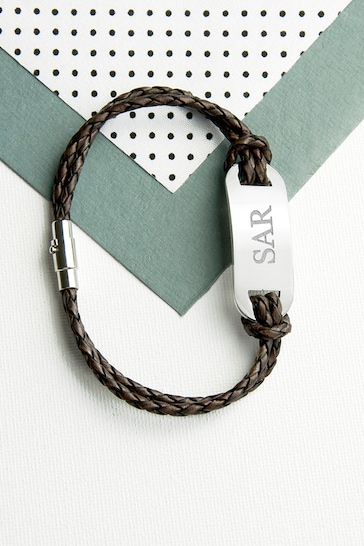 Personalised Leather Bracelet by Treat Republic