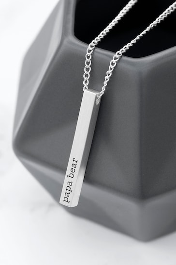 Personalised Men's Necklace Silver by Treat Republic