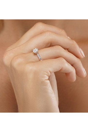 The Diamond Store White Lab Diamond Engagement Ring With Shoulders 0.25ct H/Si in 925 Silver