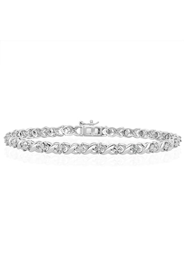 The Diamond Store Diamond Kisses Bracelet With 0.05ct Set in 925 Silver