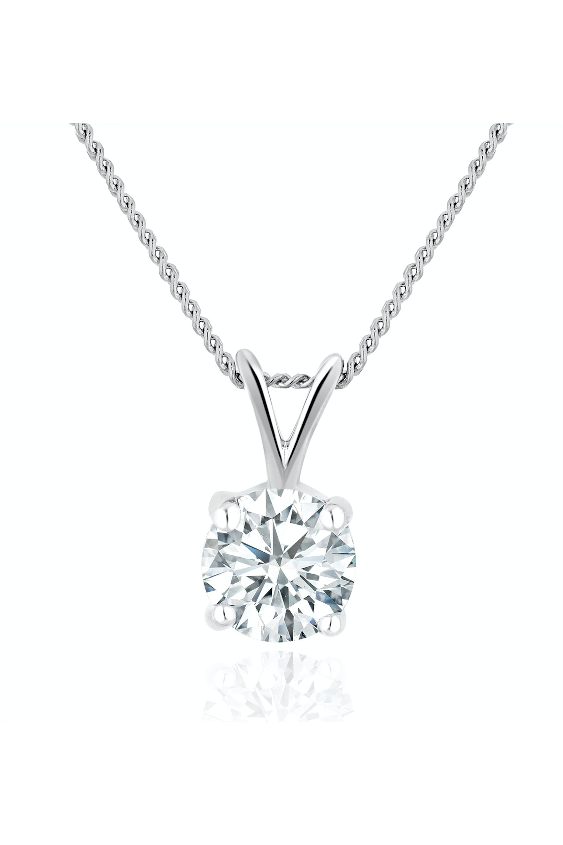 Solitaire necklace clearance silver