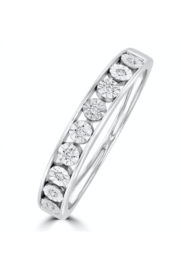 The Diamond Store Channel Set Lab Diamond Eternity Ring 0.05ct in 9K White Gold