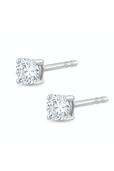 The Diamond Store Lab Diamond Stud Earrings 0.20ct H/Si Quality in 9K White Gold  3mm