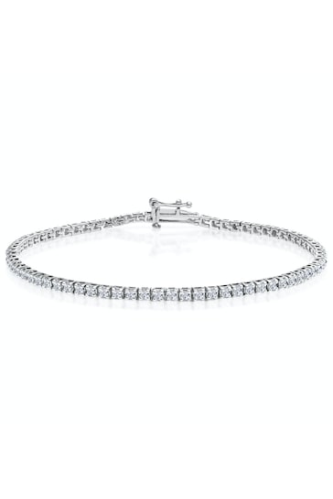 The Diamond Store 1.5ct Lab Diamond Tennis Bracelet Claw Set in 925 Silver