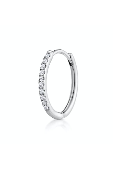 The Diamond Store White Single Stellato Diamond Hoop Earring 0.09ct