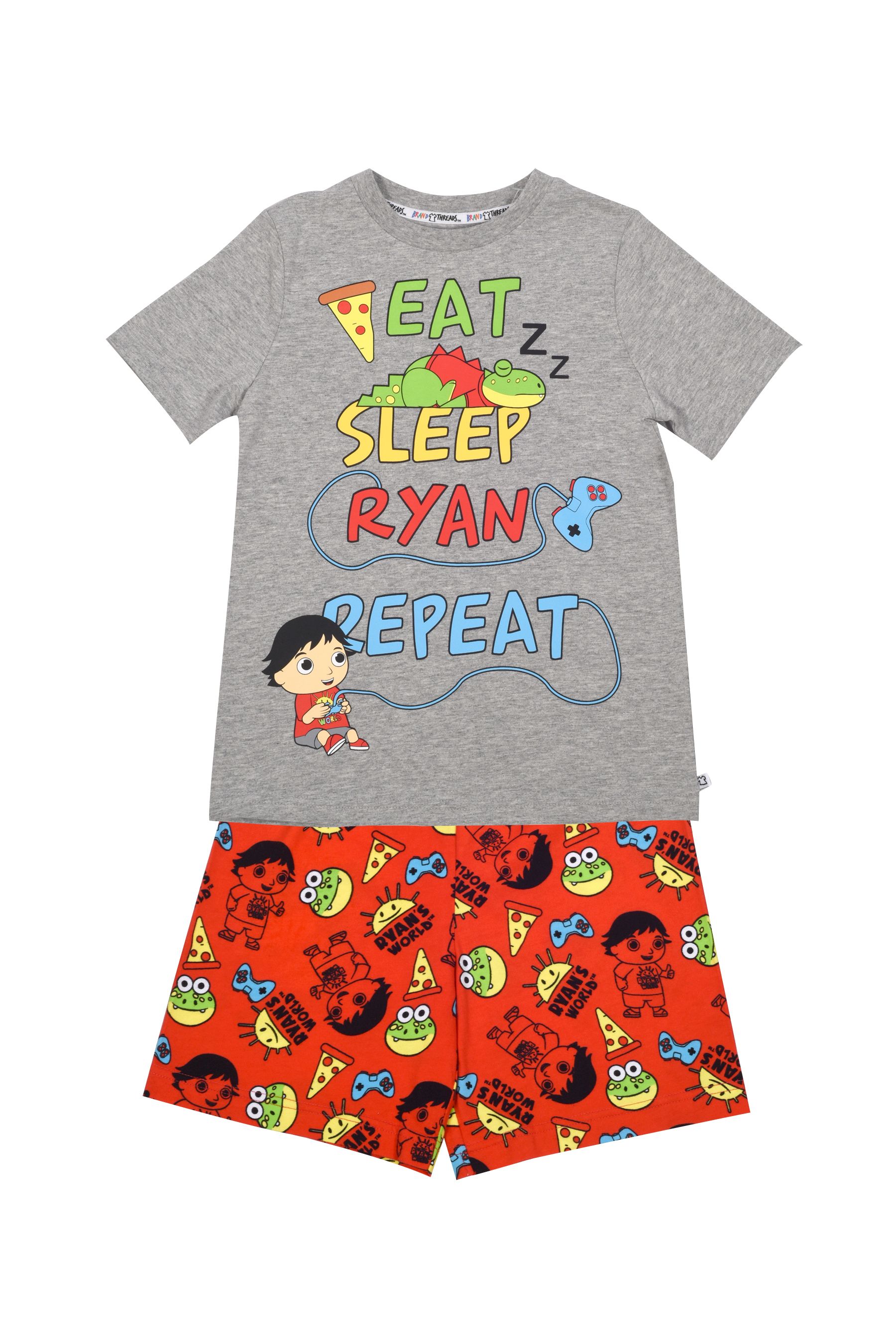 Brand Threads Grey Ryan s World Boys Short Pyjamas