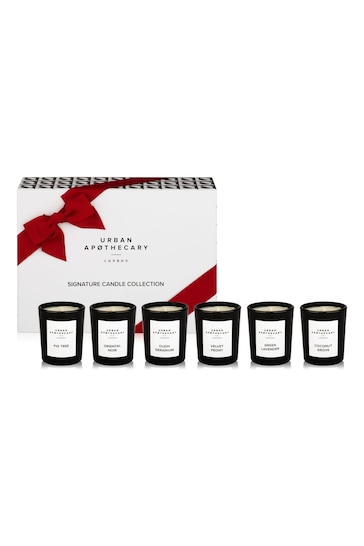 Urban Apothecary Clear Signature Scented Candle Collection Velvet Peony, Fig Tree, Oudh Geranium, Green Lavender, Coconut Grove and Oriental Noir