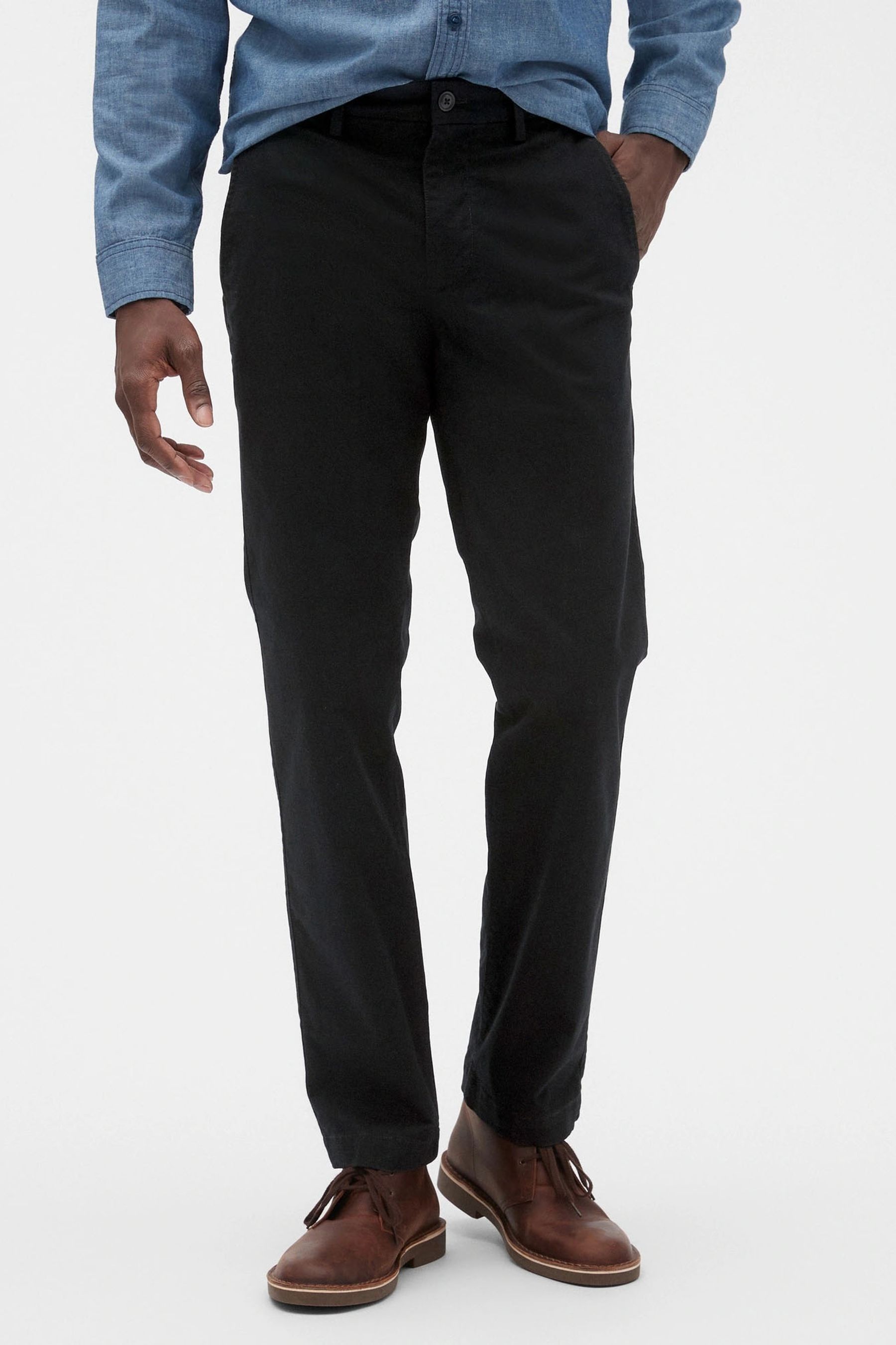 Buy Gap Black Straight Fit Essential Chinos from the Next UK online shop