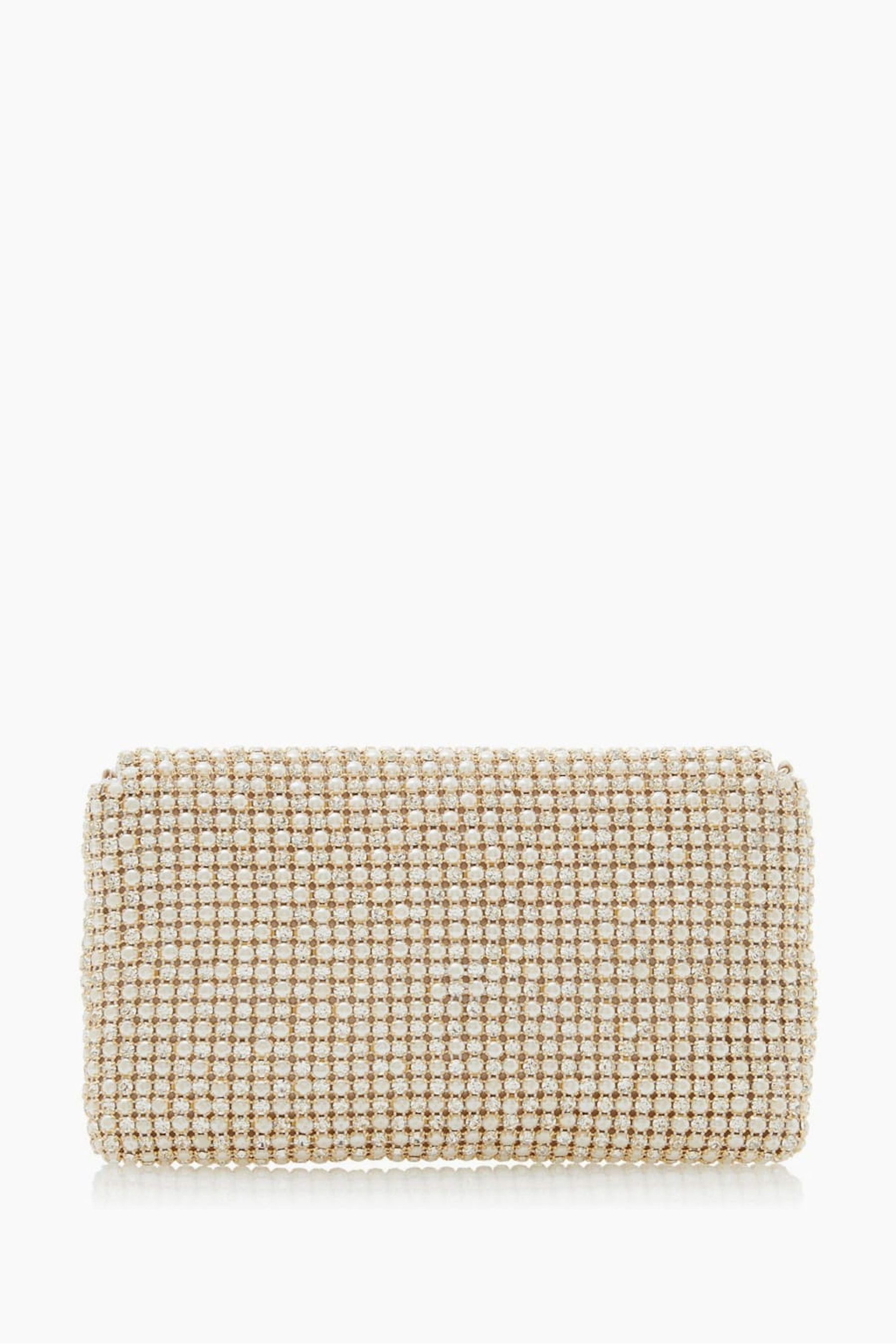 Buy Dune London Metalic Evanderr Diamante Embellished Clutch Bag