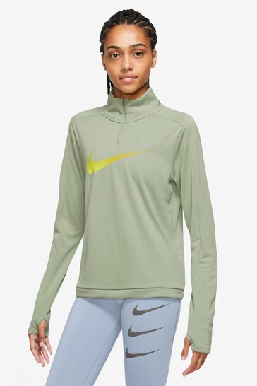 Buy Nike Green Dri-FIT Swoosh Half Zip Running Top from the Next UK ...