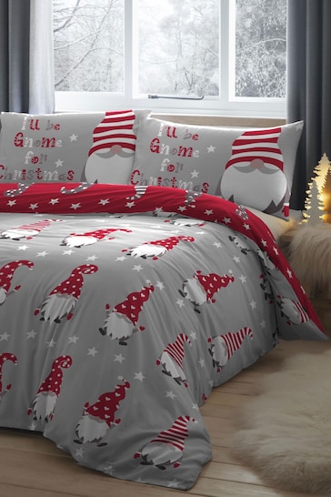 Fusion Silver Gnome For Christmas Duvet Cover and Pillowcase Set