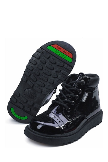 ToeZone Black Patent Lace Boots