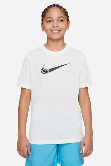 Nike White Dri-FIT Football Graphic Training T-Shirt
