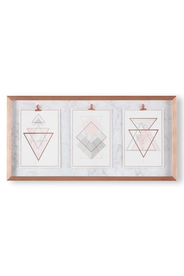 Art For The Home Pink Marble Geo Trio Framed Print