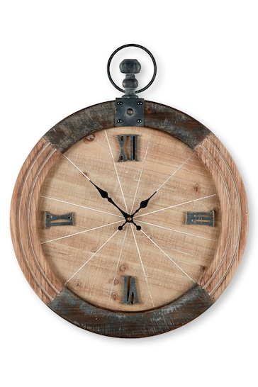 Art For The Home Natural Wood Pocket Watch Clock