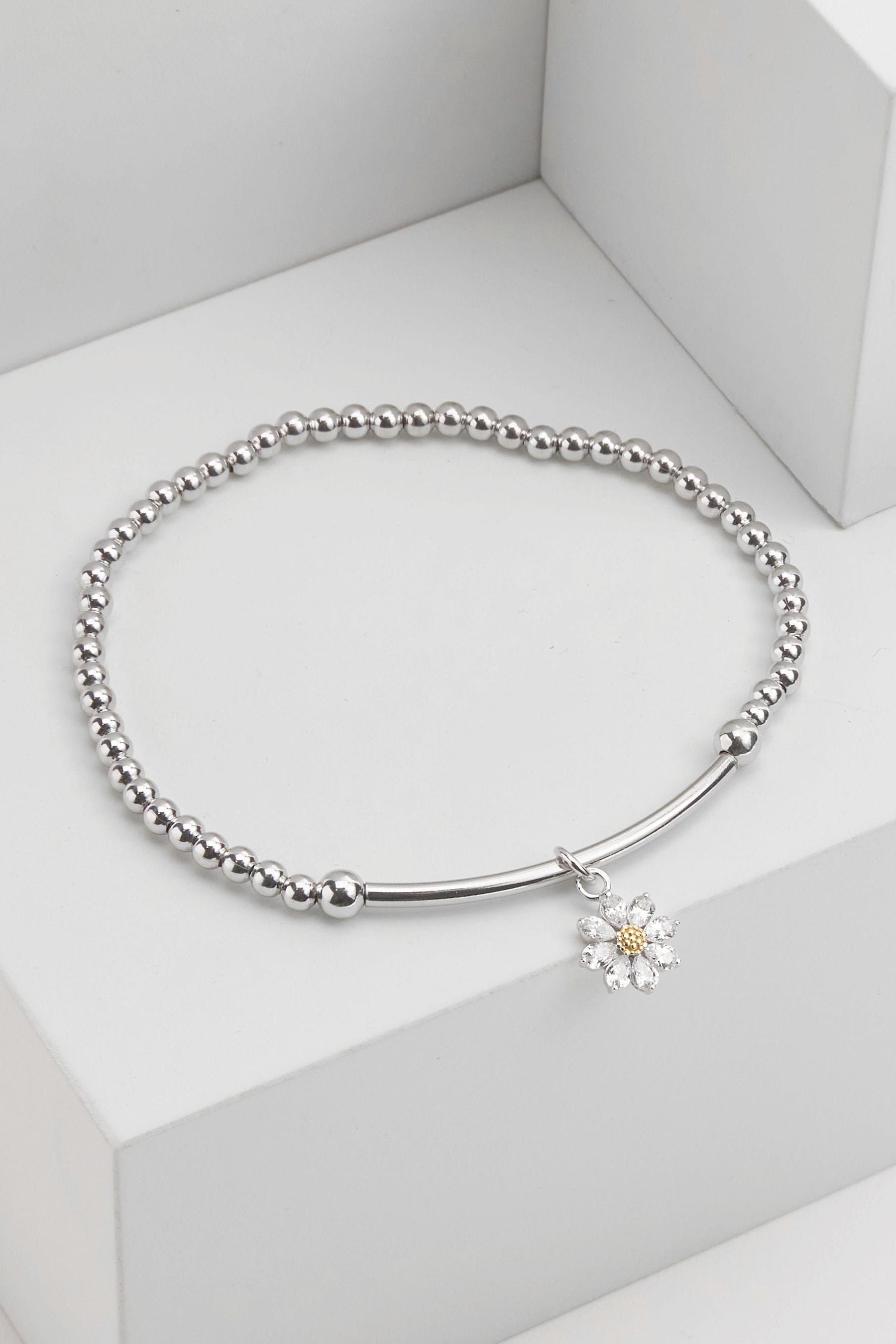 Daisy Flower Sterling Silver and Gold Plated Bracelet  NinaBreddal