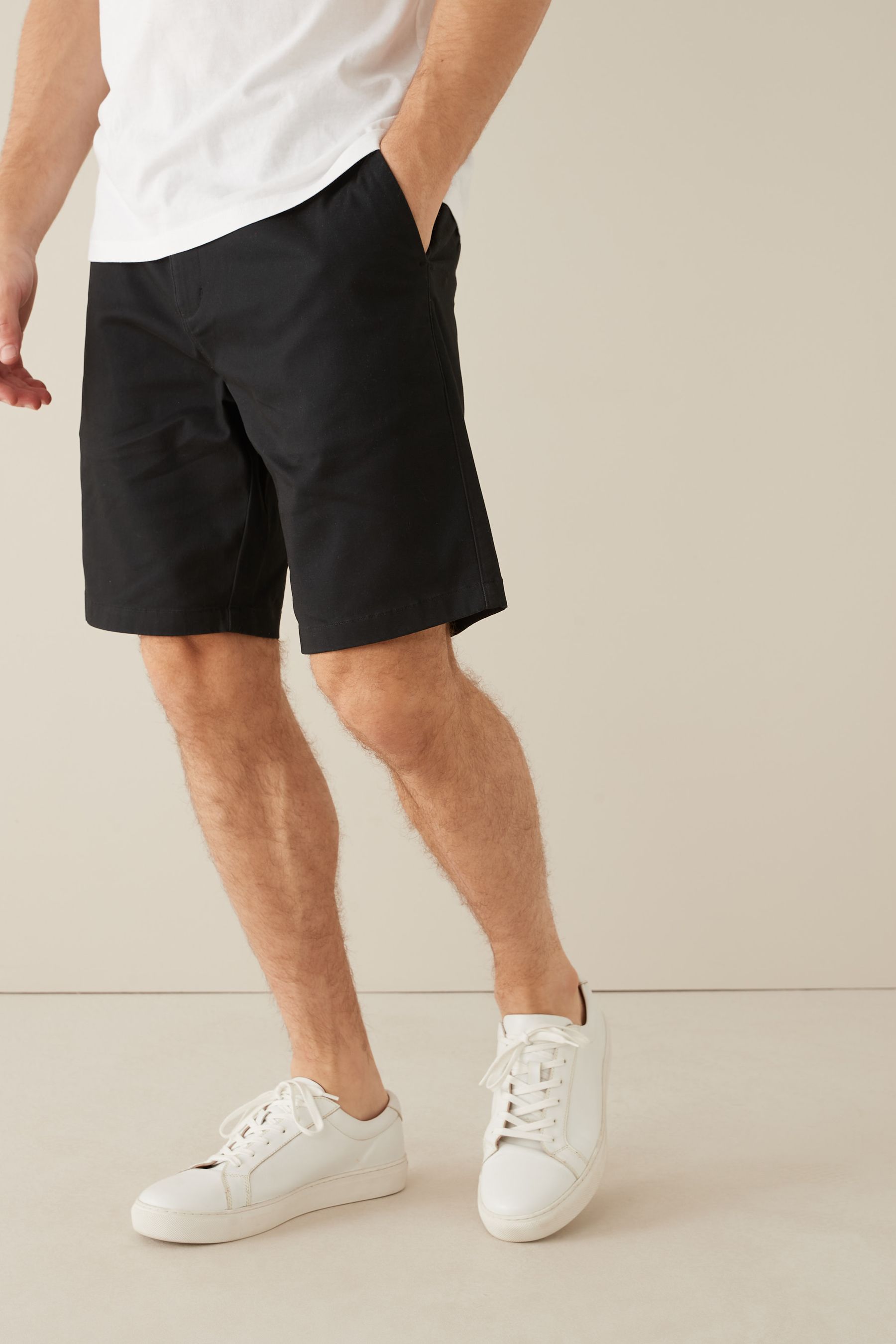 Black Light Grey Straight Stretch Chinos Shorts 2 Pack