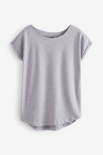 Grey Marl/Purple/White Cap Sleeve T-Shirts 3 Pack