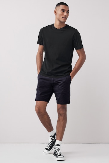 Navy/Charcoal Slim Fit Stretch Chinos Shorts 2 Pack